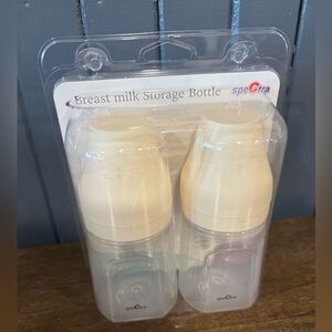 Spectra Breast Milk Storage Bottles - Clear with Cream Caps (Set of 2)